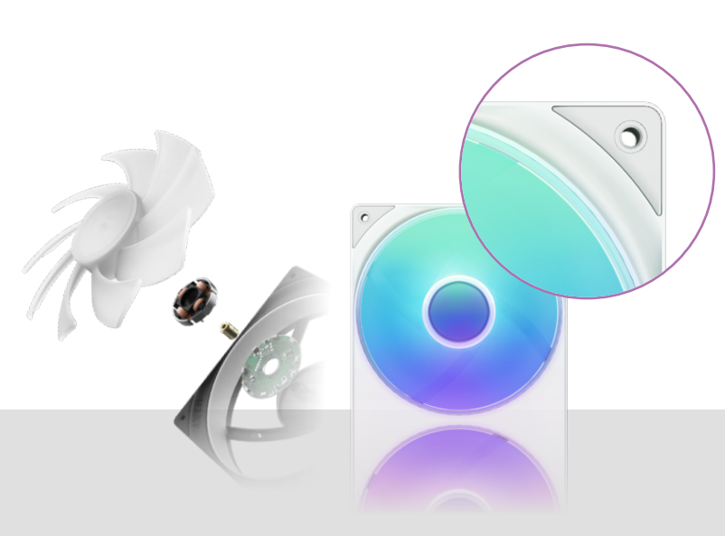 NZXT F SERIES RGB CORE 420MM WHITE SINGLE-FRAME RBG FAN UNIT